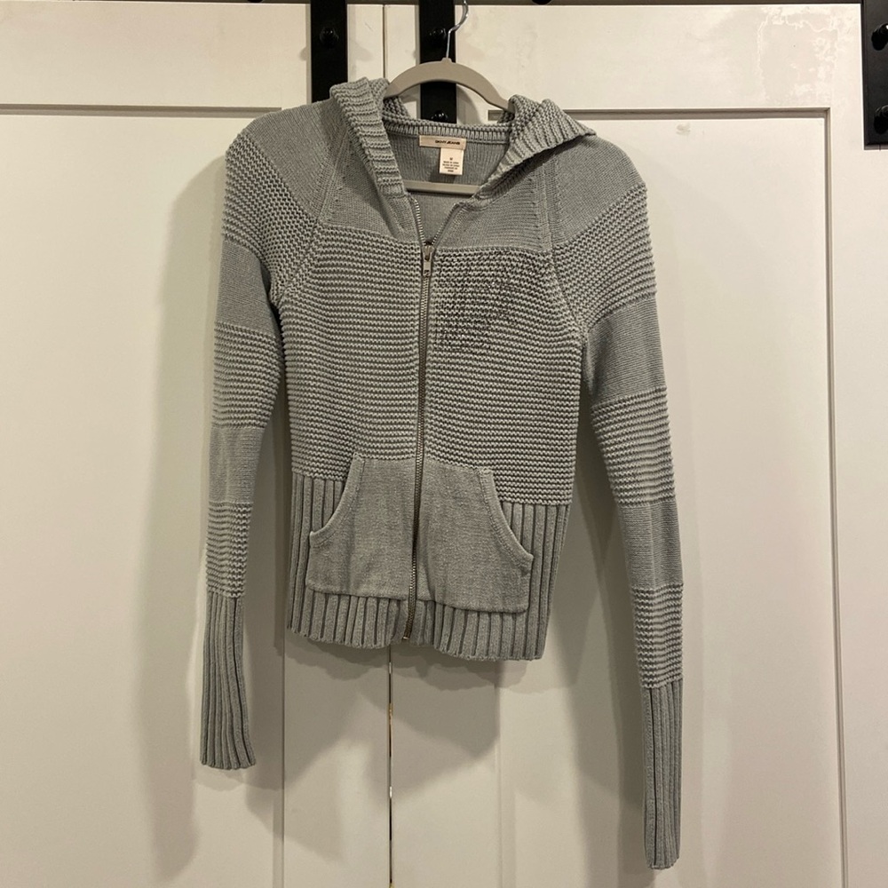 DKNY Jeans Hooded Zip-Up Sweater